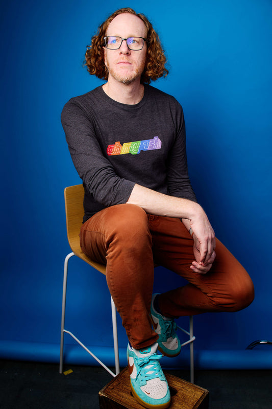 Oh My Zsh rainbow ASCII unisex long-sleeve shirt