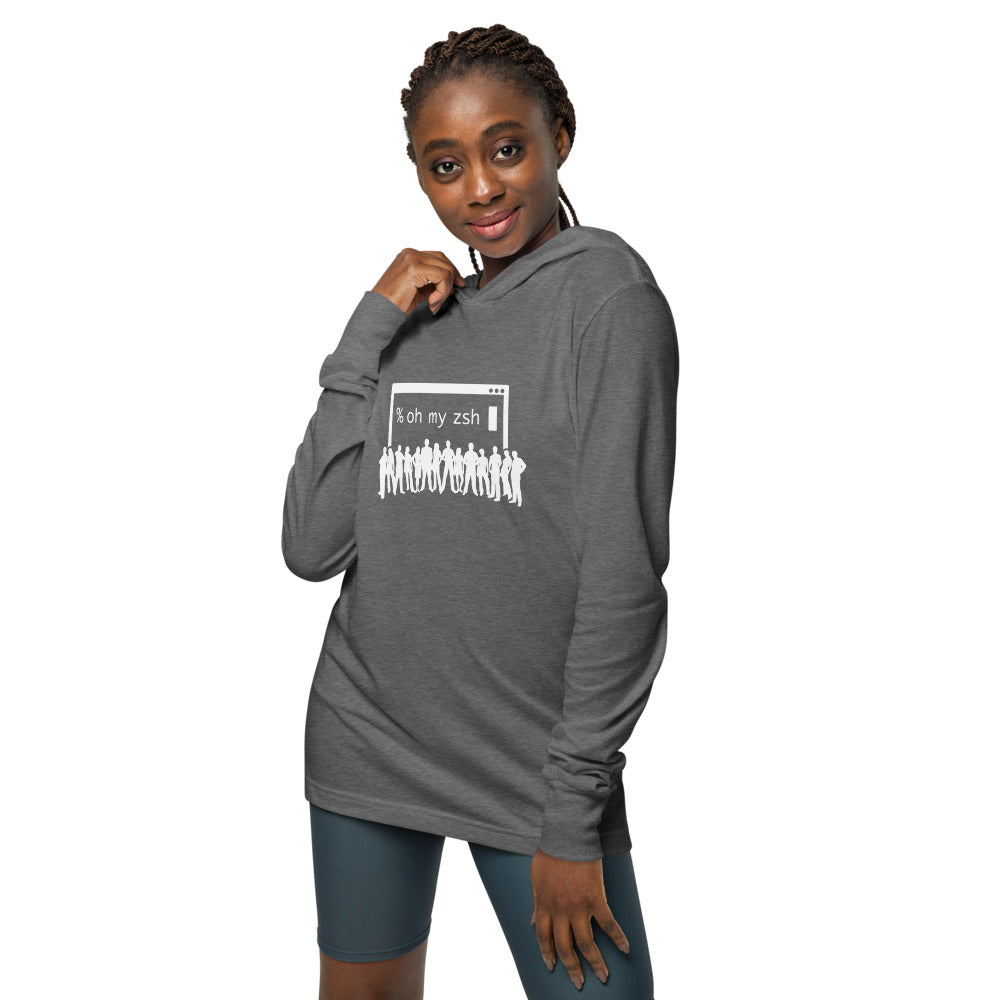 Oh My Zsh logo hooded long-sleeve t-shirt